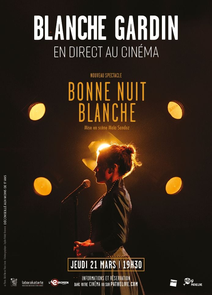 Blanche Gardin en direct au cinéma - Bonne nuit Blanche